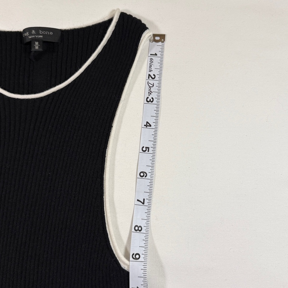 Rag & Bone Black Knit Tank with White Edges - Picture 4 of 6